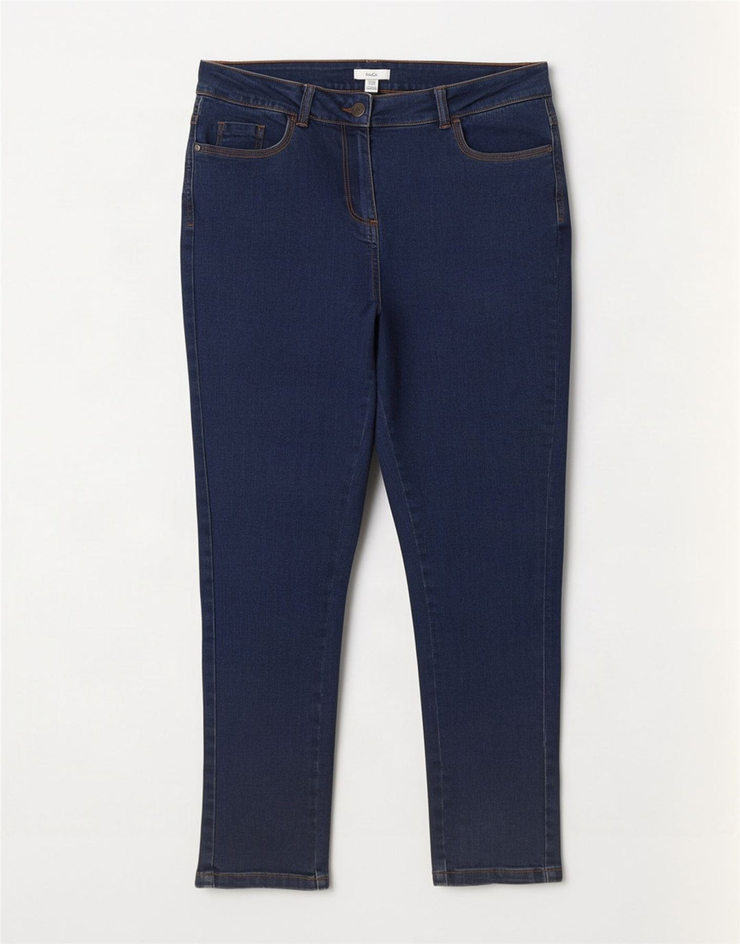 M&Co Dame Slim Jeans UK 12 Medium W30 L28 Marineblå Bomuld