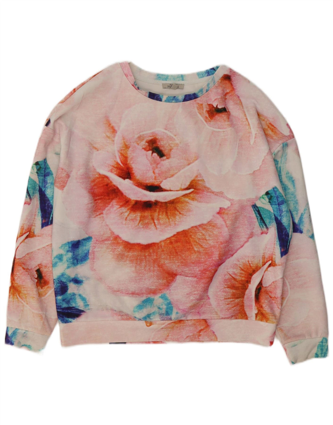 Zara Dame Trafaluc Sweatshirt Jumper UK 14 Medium Multicolored Floral