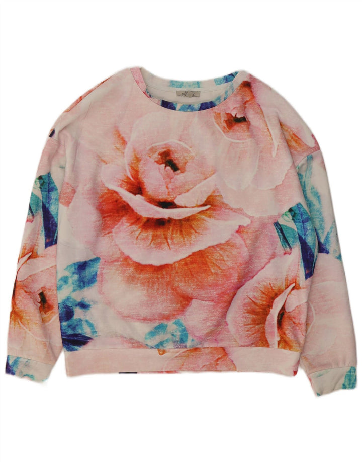 Zara Dame Trafaluc Sweatshirt Jumper UK 14 Medium Multicolored Floral