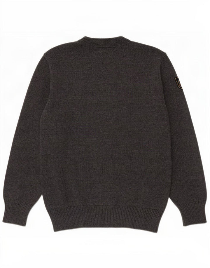 Amerigo Vespucci Herre Button Neck Jumper Sweater Medium Grey Uld