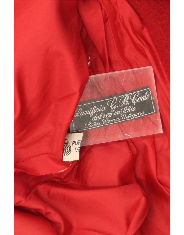 Vintage overfrakke til kvinder UK 18 XL Red Virgin Wool