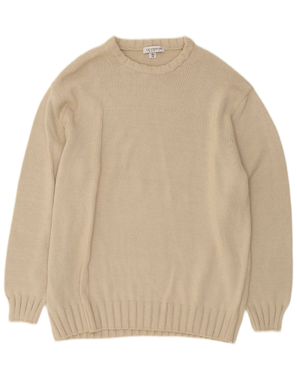 Gioferrari Herre Crew Neck Jumper Sweater IT 54 XL Beige Bomuld