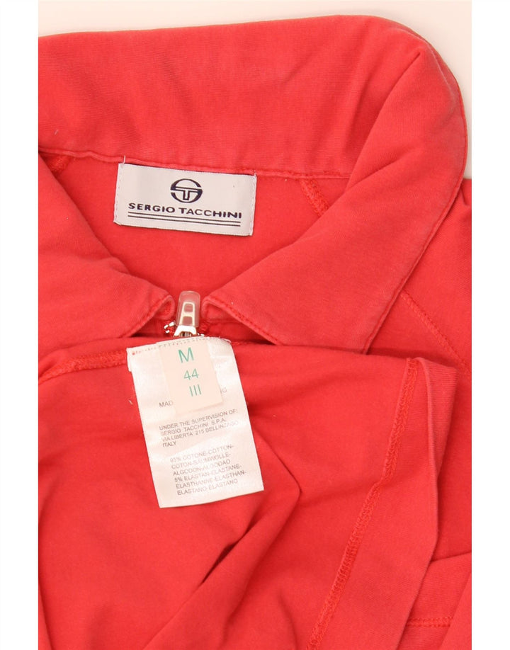 Sergio Tacchini Dame Polo Shirt UK 12 Medium Rød Bomuld