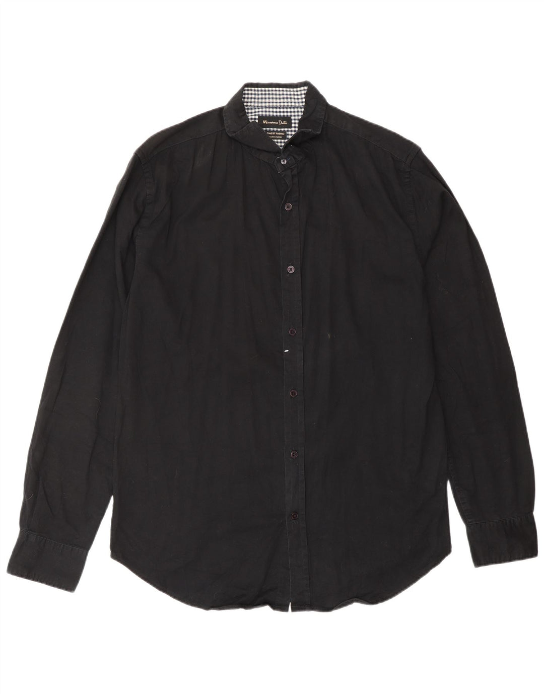 MASSIMO DUTTI Herreskjorte EU 40 Medium Sort Colourblock Bomuld