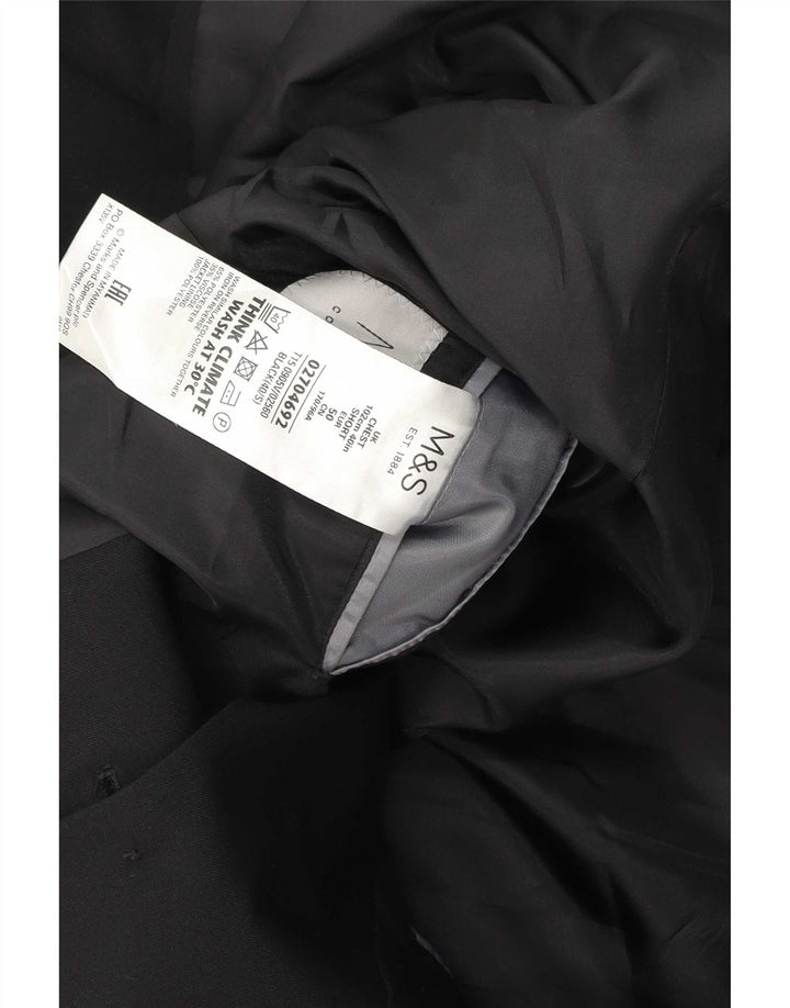 Marks & Spencer Herre Short 2 Button Blazer Jacket UK 40 Medium Black