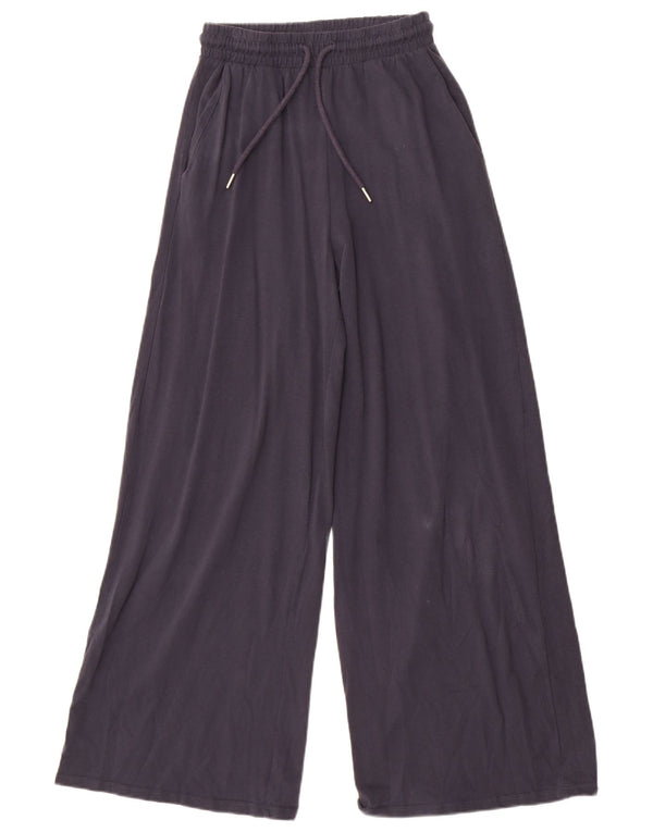 Zara Womens Tracksuit Bukser med brede ben UK 10 Small Navy Blue Bomuld