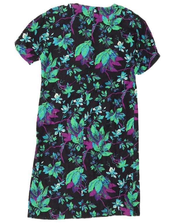 Persona Kvinders Kortærmede Skjortekjole Størrelse 19 Small Navy Blue Floral