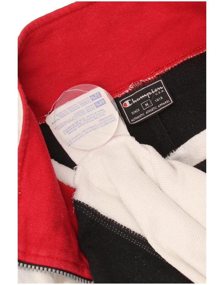 Champion Herre grafisk lynlås-sweatshirt Jumper Medium White Colourblock