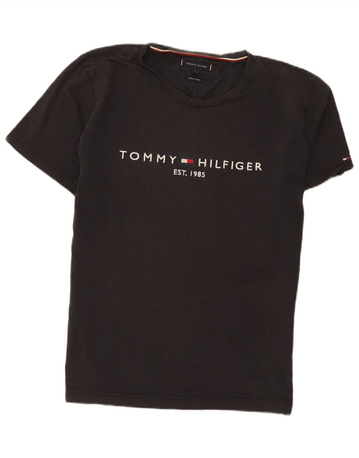 TOMMY HILFIGER Herre grafisk T-shirt Top Stor grå bomuld