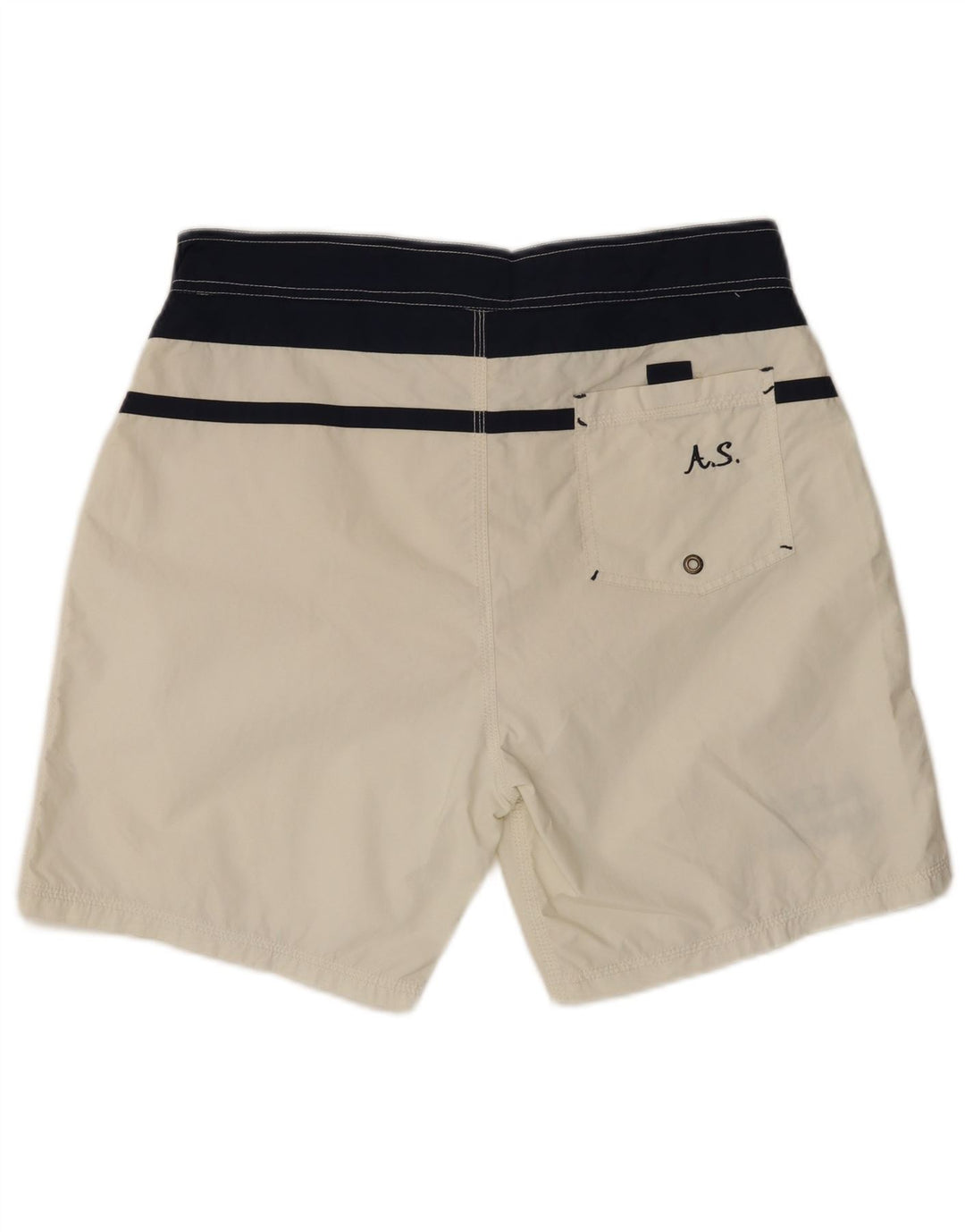 VINTAGE Badeshorts til mænd XL Hvid Colourblock