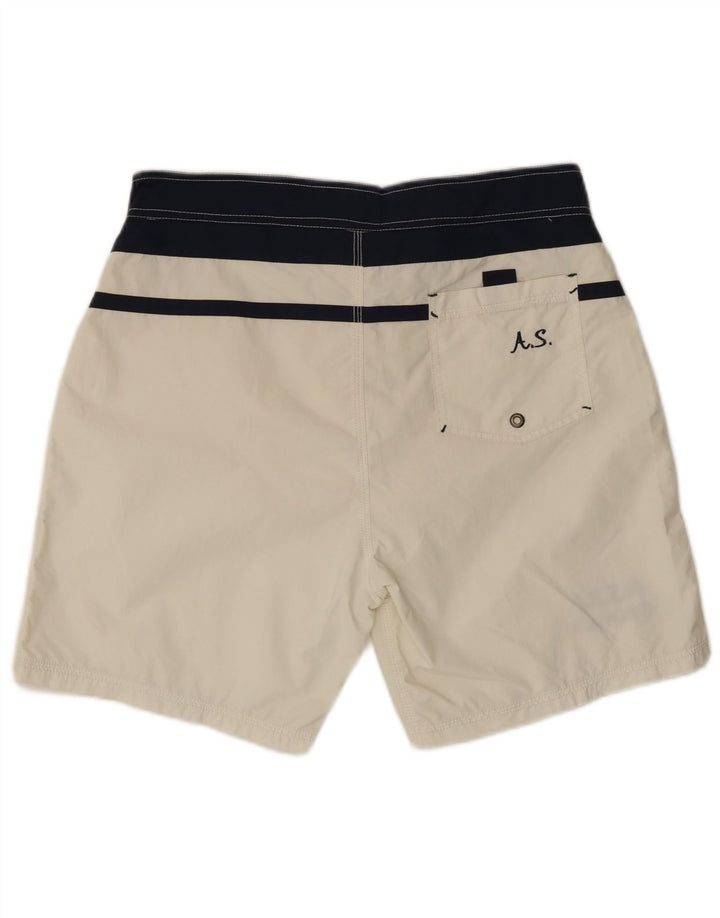 VINTAGE Badeshorts til mænd XL Hvid Colourblock