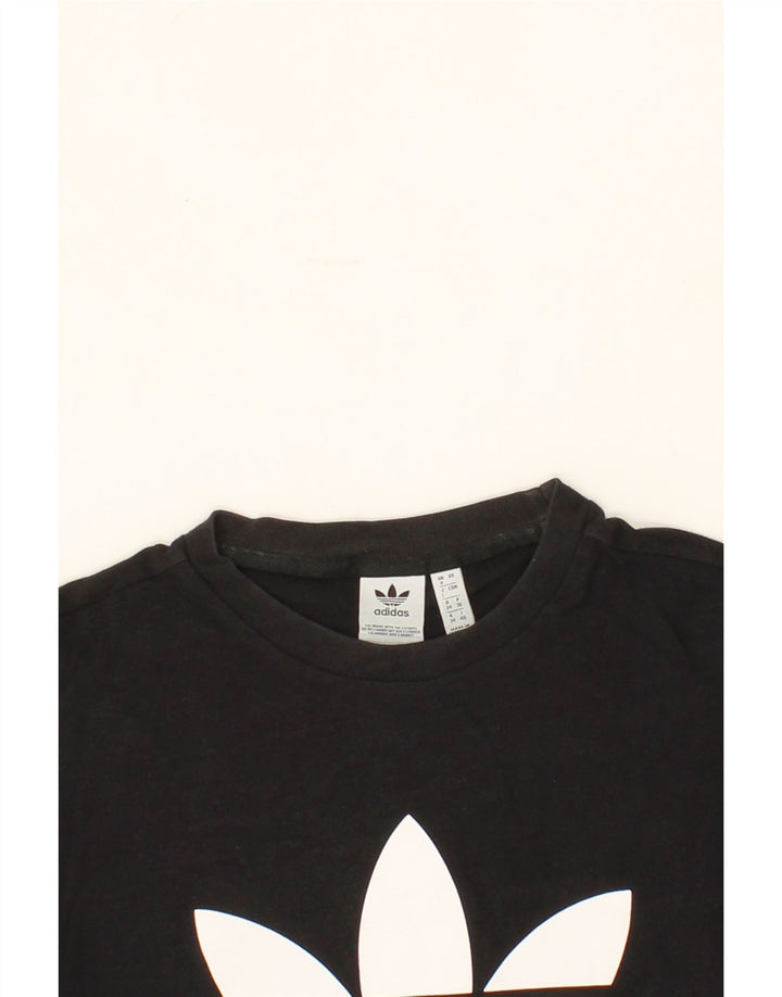 ADIDAS Womens Graphic T-Shirt Top UK 8 Small Black Vintage Adidas and Second-Hand Adidas from Messina Hembry 