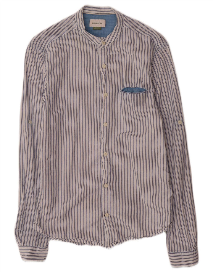 Pull & Bear Herreskjorte Small Blue Pinstripe Cotton
