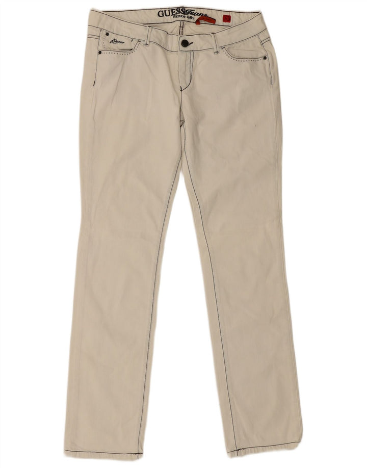 Guess Slim Jeans til kvinder W33 L34 Off White Bomuld