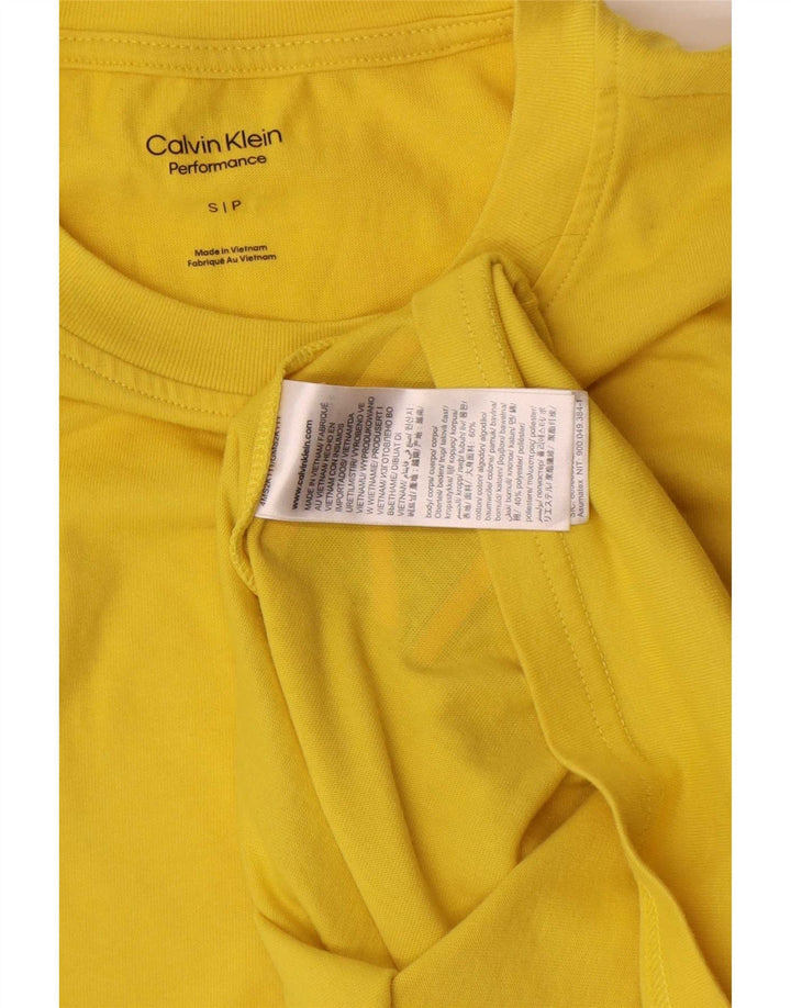 Calvin Klein Herre grafisk T-shirt Top Lille gul bomuld