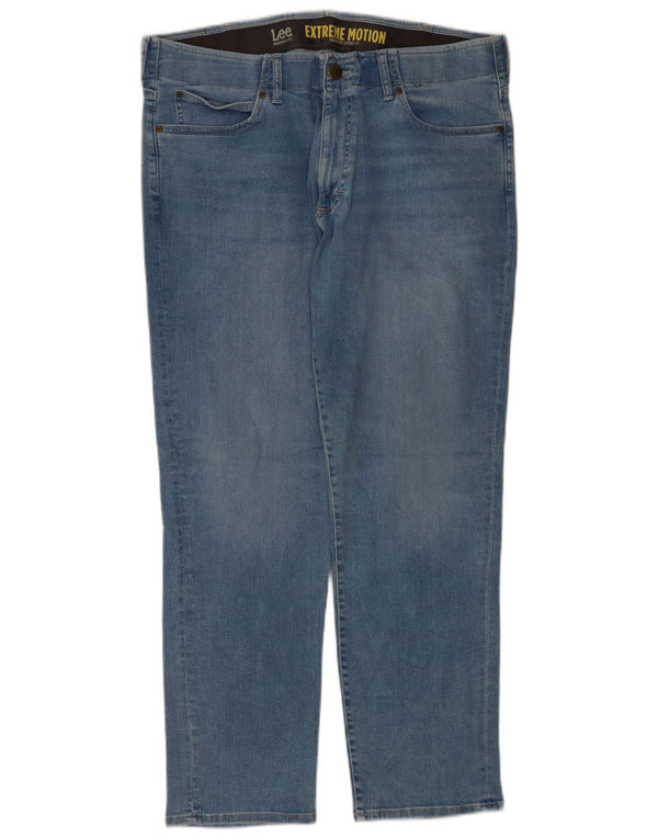 Lee Mens Extreme Motion Straight Tapered Jeans W38 L32 Blue Cotton