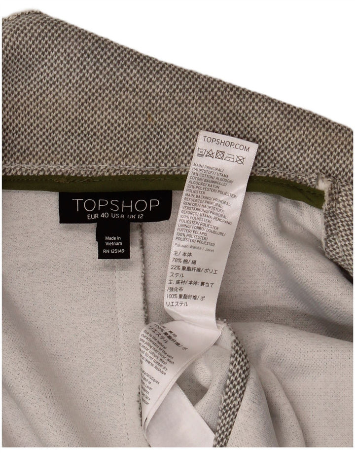 Topshop Dame Cardigan Sweater UK 12 Medium Grey Flecked Bomuld