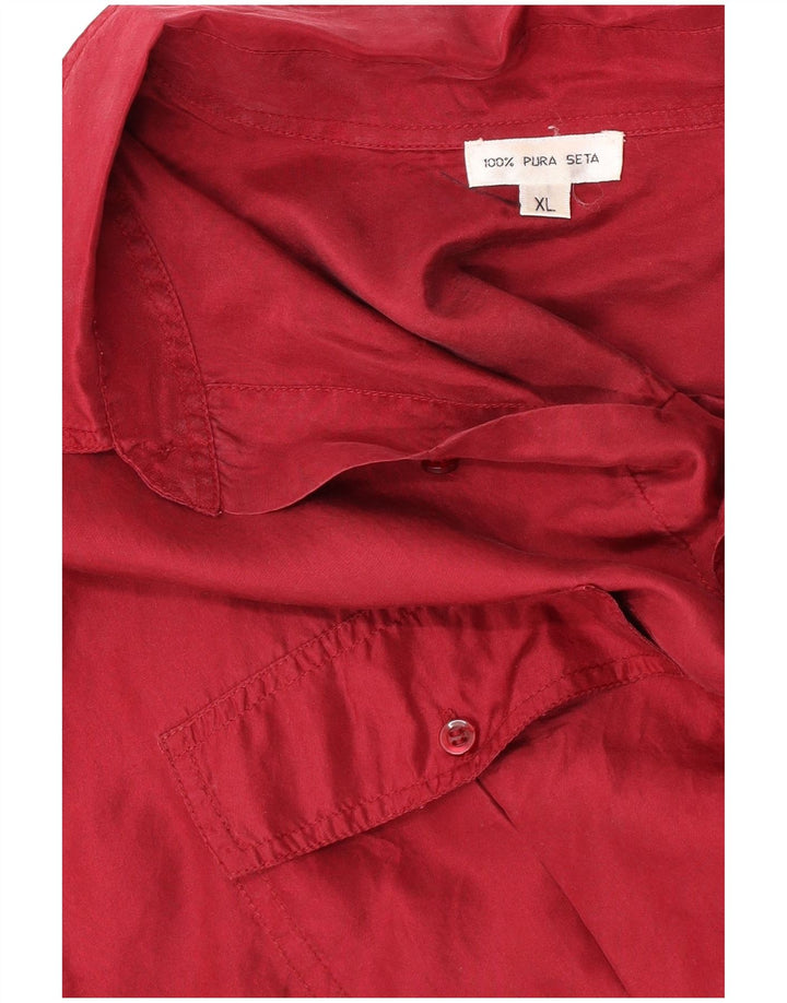 Vintage herreskjorte XL rød silke