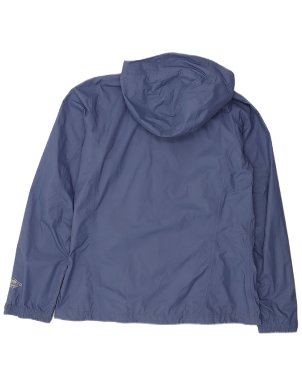 Columbia Womens Omni-Tech Hooded Rain Jacket UK 16 Large Blue Nylon