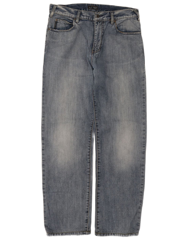 Armani Jeans Herre Jeans med brede ben W32 L31 Blå Bomuld