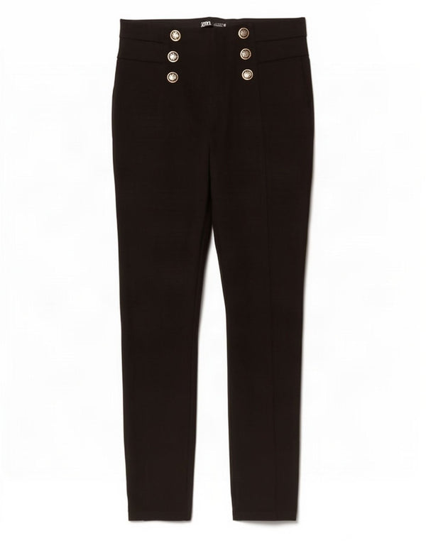 Zara Dame Slim Casual Bukser Large W30 L27 Sort