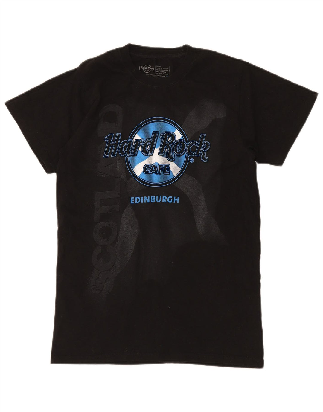 HARD ROCK CAFE Herre Edinburgh Grafisk T-shirt Top Lille sort bomuld