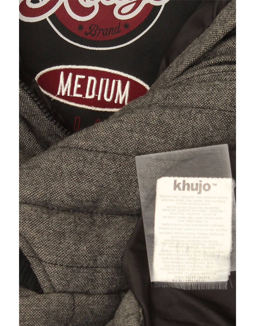 KHUJO Polstret hættejakke til kvinder UK 14 Medium Grey Colourblock Polyester