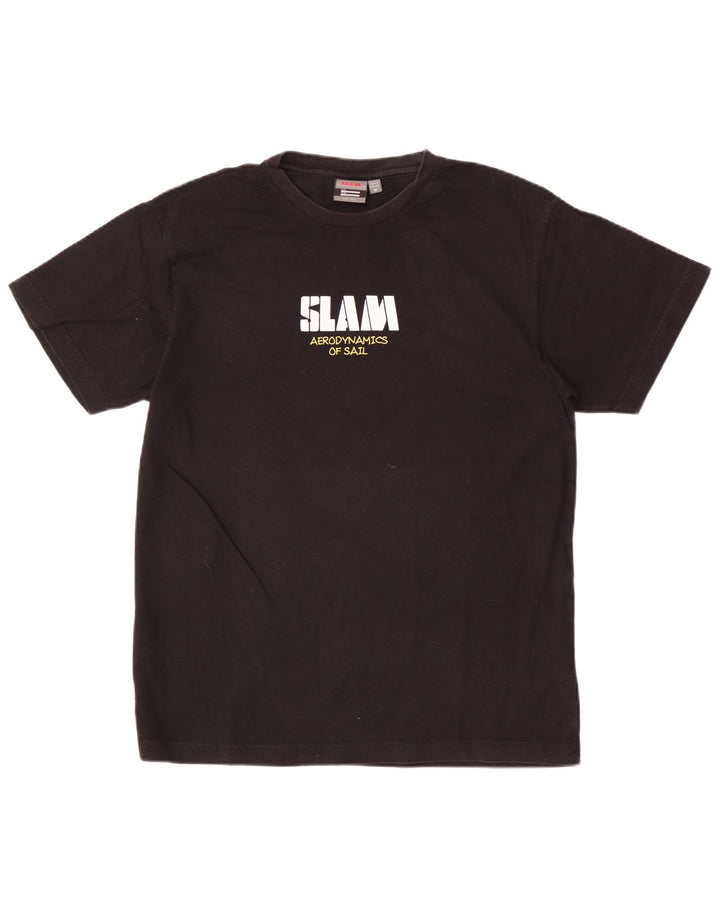 Slam Herre Grafisk T-Shirt Top Medium Sort Bomuld