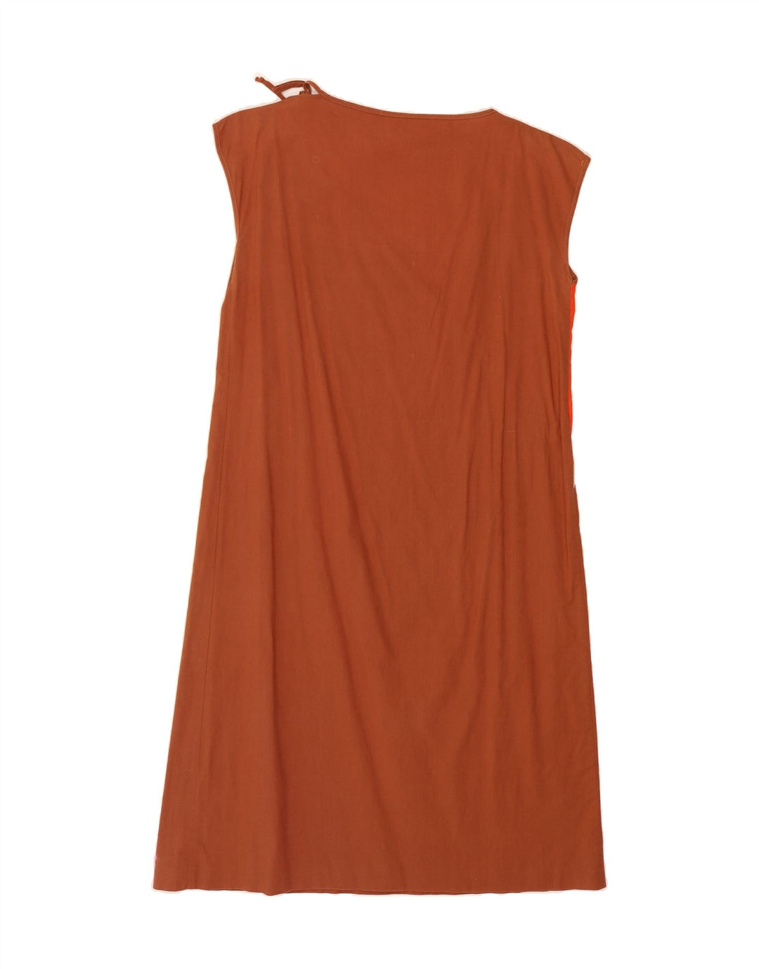VINTAGE Womens Sleeveless Shift Dress UK 14 Medium Brown Colourblock Vintage Vintage and Second-Hand Vintage from Messina Hembry 