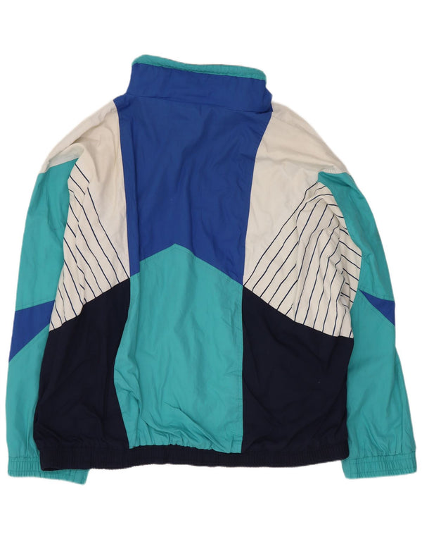 Vintage herre Loose Fit træningsdragt Topjakke Stor flerfarvet Colourblock