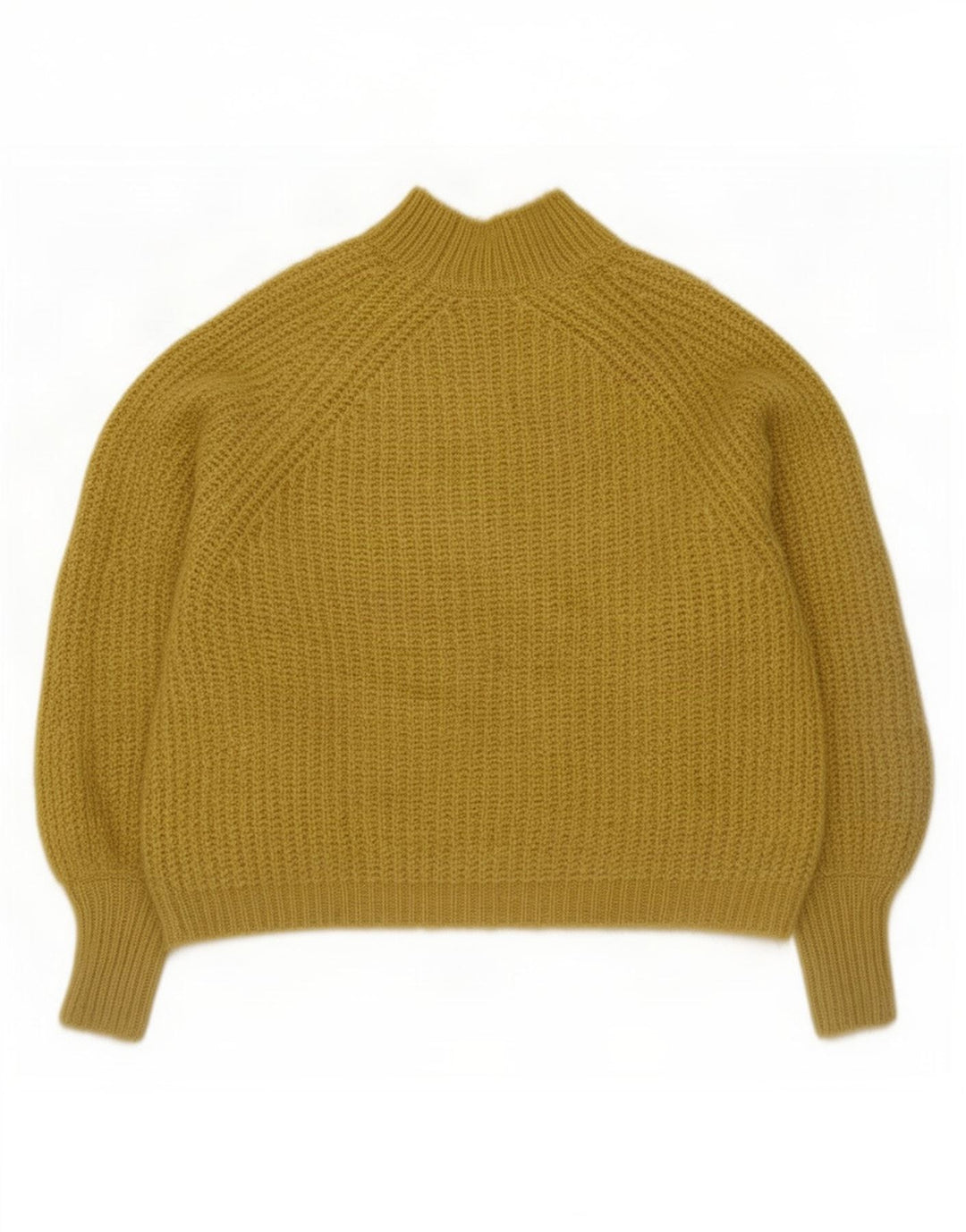Zara Dame Turtle Neck Jumper Sweater UK 18 XL Gul Polyester