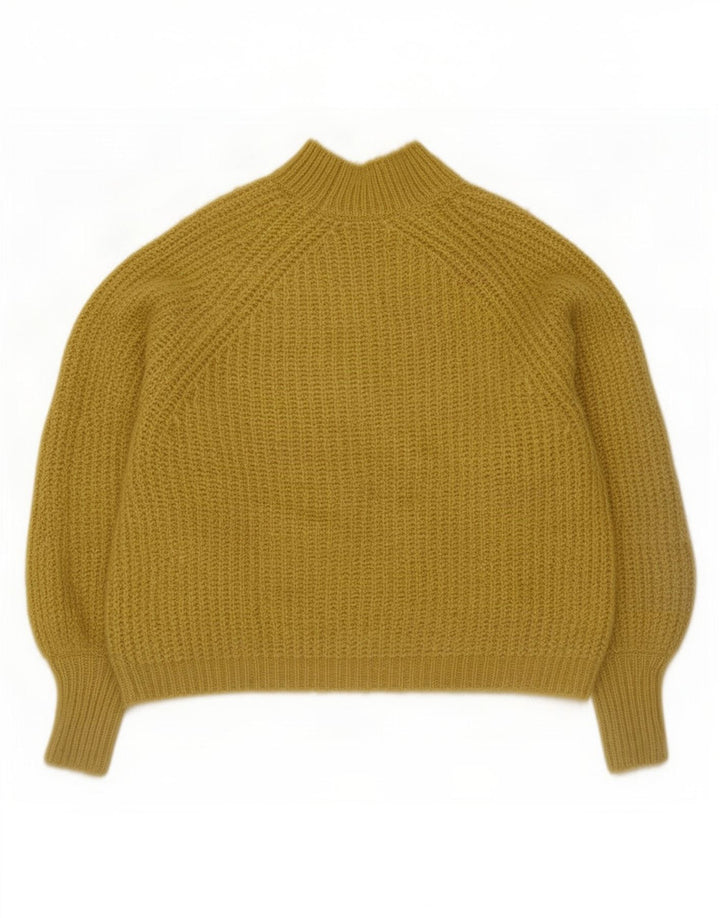 Zara Dame Turtle Neck Jumper Sweater UK 18 XL Gul Polyester