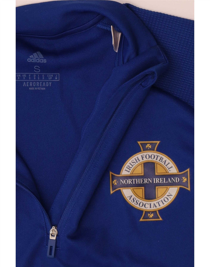 Adidas Herre Irish Football Pullover med lynlås-hals Træningsdragt Top Lille Blå