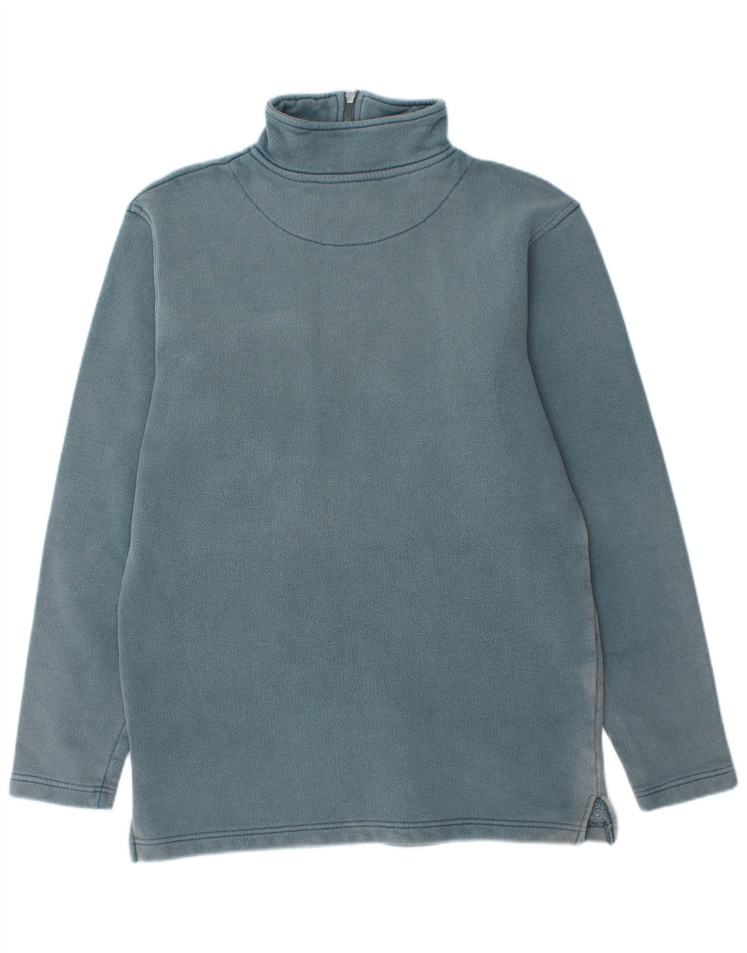 WEIRD FISH Herre Zip Neck Sweatshirt Jumper lille blå bomuld