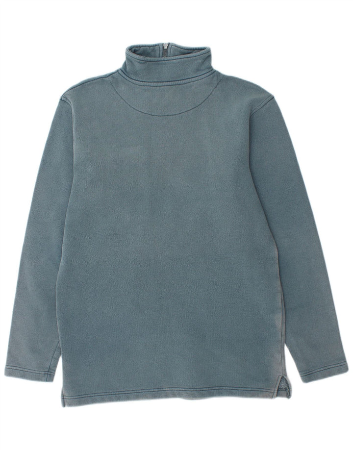WEIRD FISH Herre Zip Neck Sweatshirt Jumper lille blå bomuld