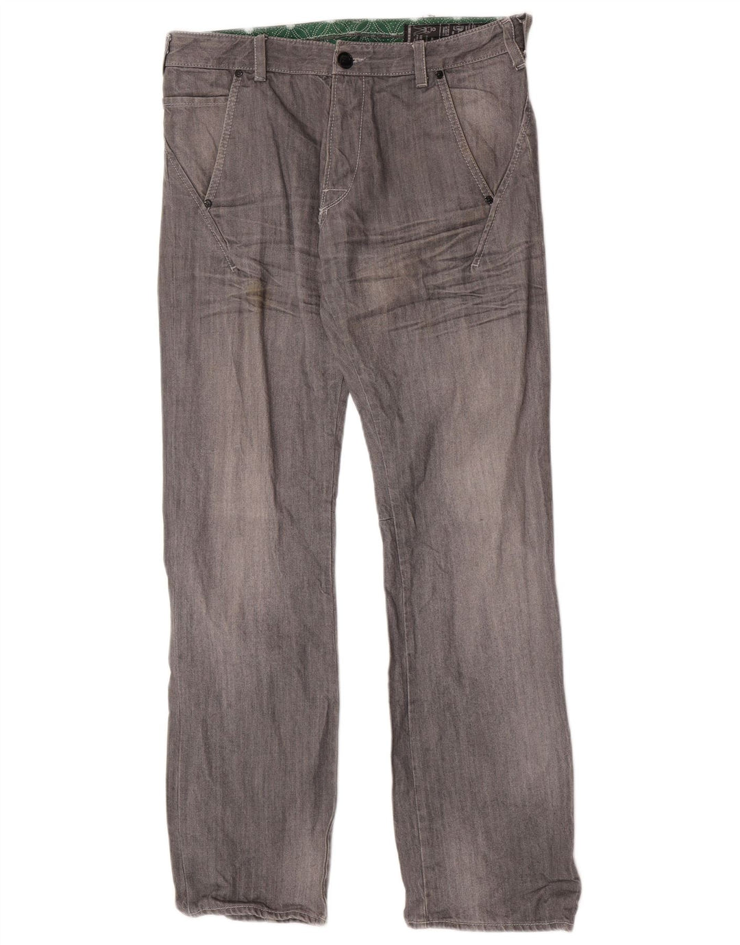 Rifle Herre Straight Jeans W34 L33 Grå Bomuld
