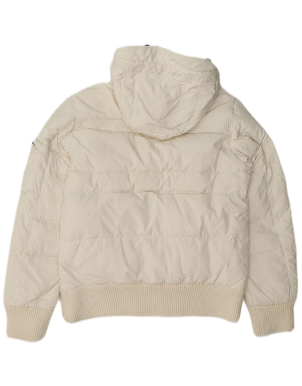 Diadora Dame Hooded Bomber Polstret Jakke UK 10 Small White Polyester