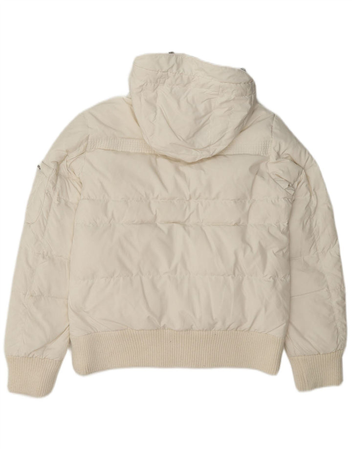 Diadora Dame Hooded Bomber Polstret Jakke UK 10 Small White Polyester