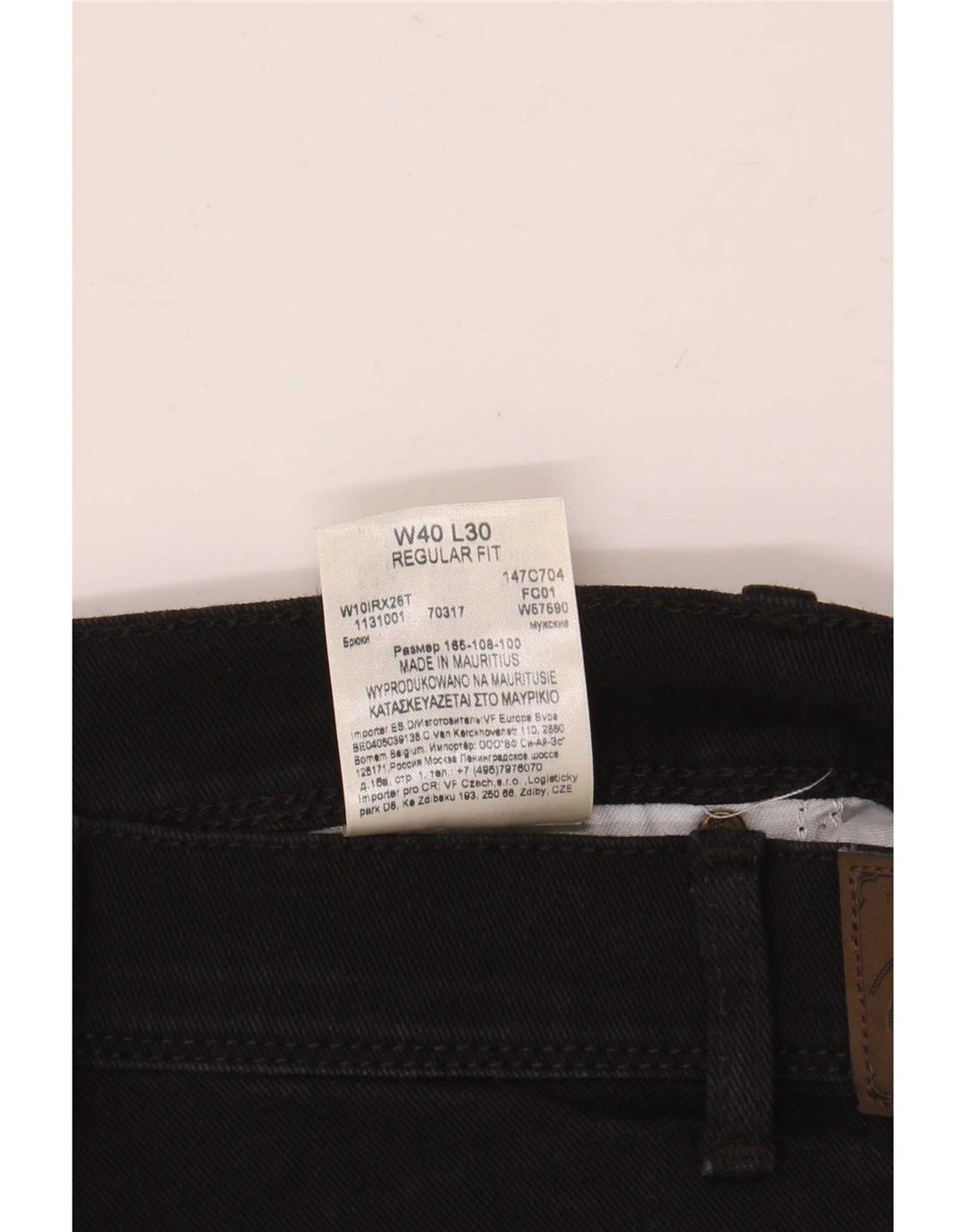 Wrangler Womens Regular Fit Straight Jeans W40 L30 Sort bomuld