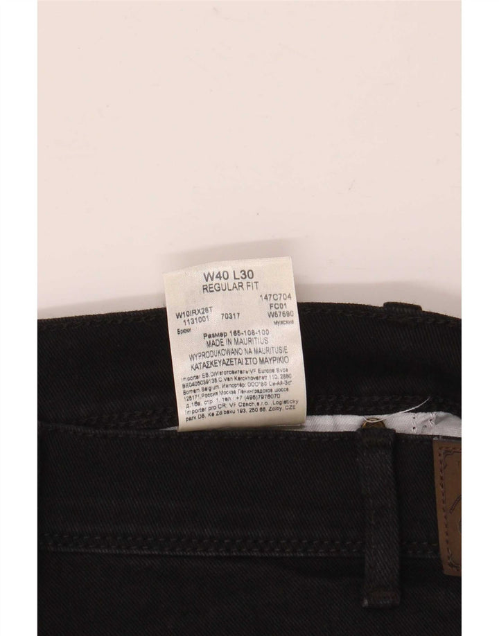 Wrangler Womens Regular Fit Straight Jeans W40 L30 Sort bomuld