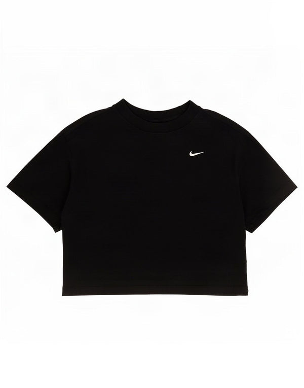 Nike Womens Crop Oversized T-Shirt Top UK 10 Small Black Bomuld