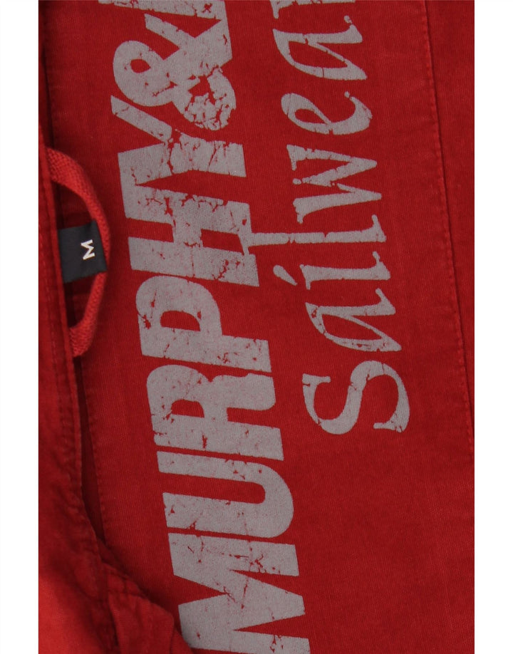 MURPHY & NYE Herre Sailwear Bomber Jacket UK 38 Medium Rød Bomuld