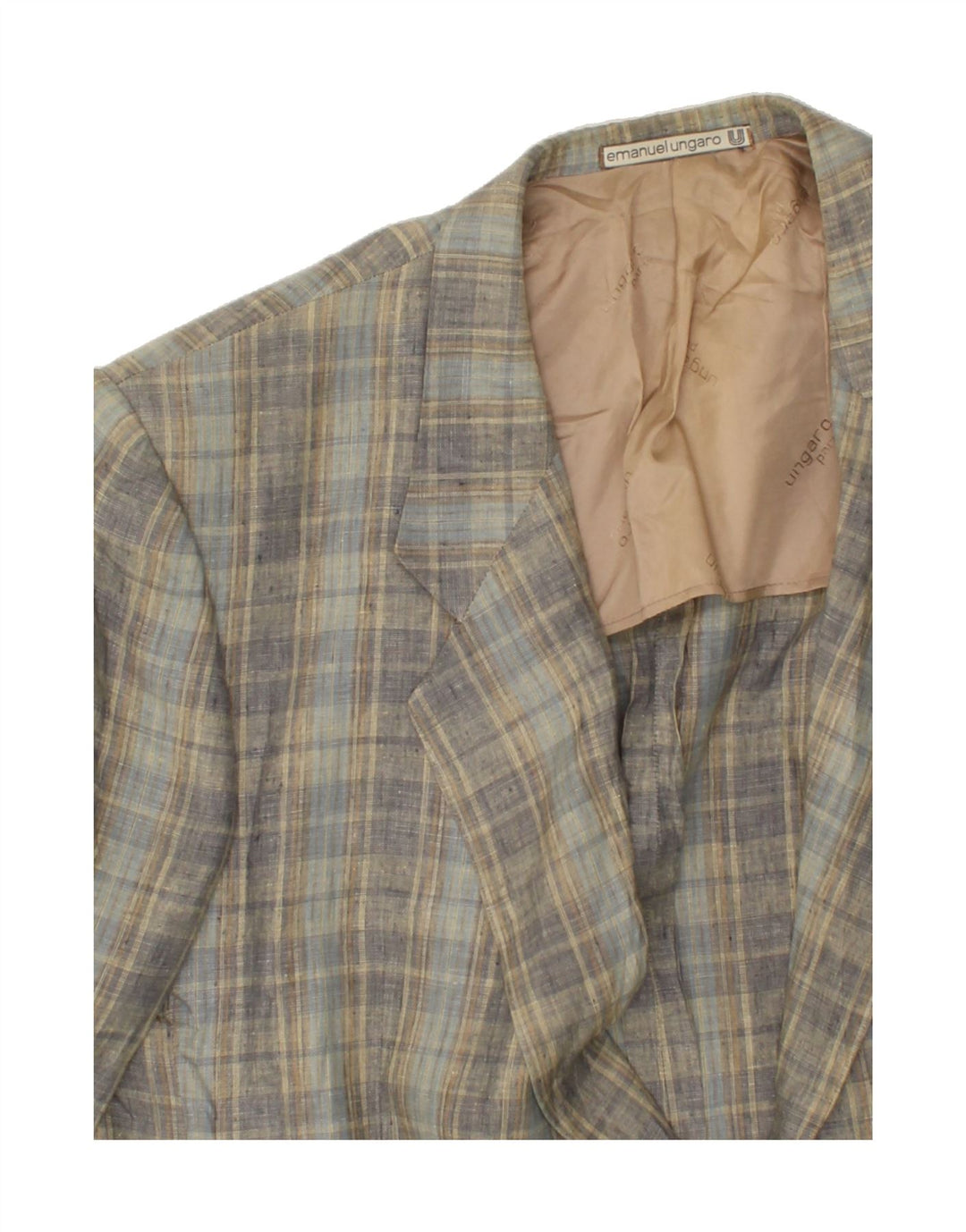EMANUEL UNGARO Mens 2 Button Blazer Jacket UK 38 Medium Grey Check Vintage Emanuel Ungaro and Second-Hand Emanuel Ungaro from Messina Hembry 