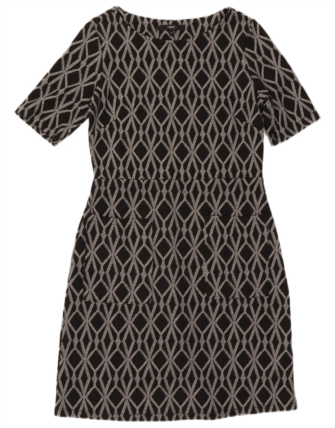 Næste Kvinders Skedekjole UK 12 Medium Grå Geometrisk Polyester
