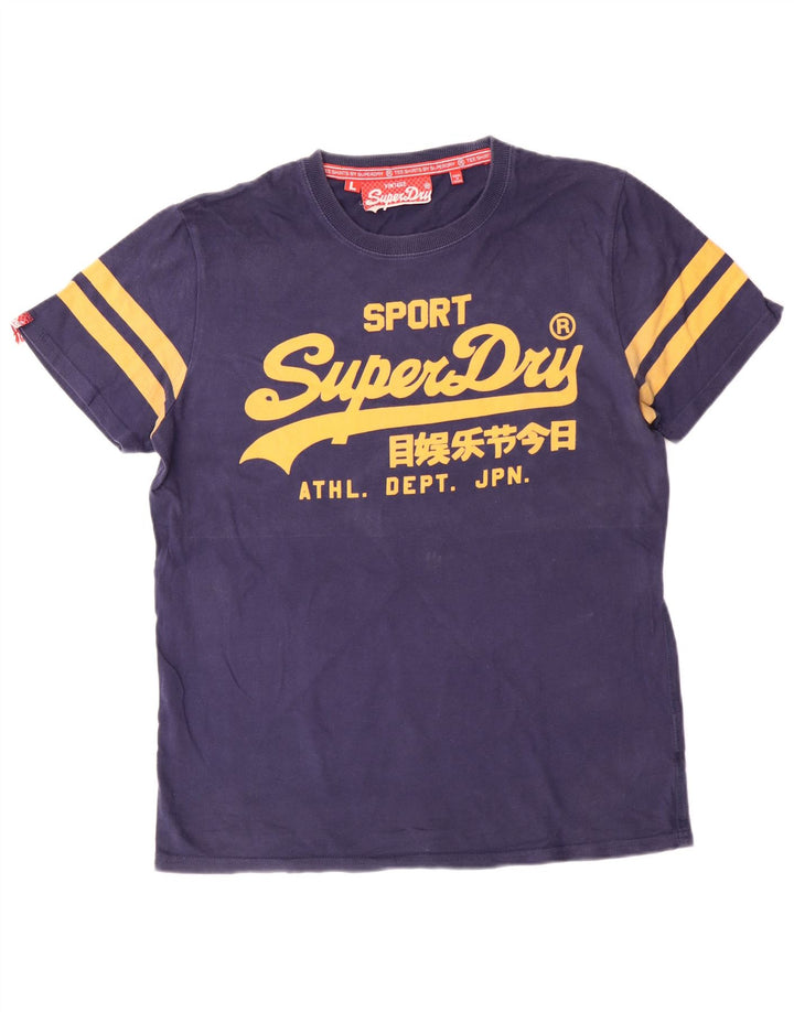 Superdry Grafisk T-shirt top til mænd Stor marineblå bomuld