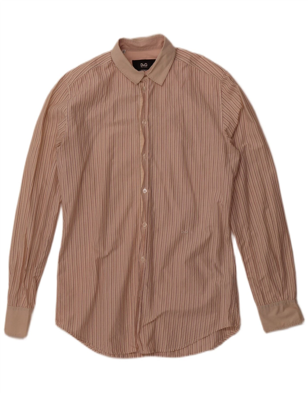 Dolce & Gabbana herre George skjorte str. 39 15 1/2 medium beige stribet