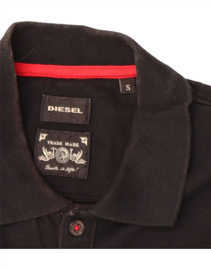 DIESEL Herre Slim Fit Polo Shirt Lille sort bomuld