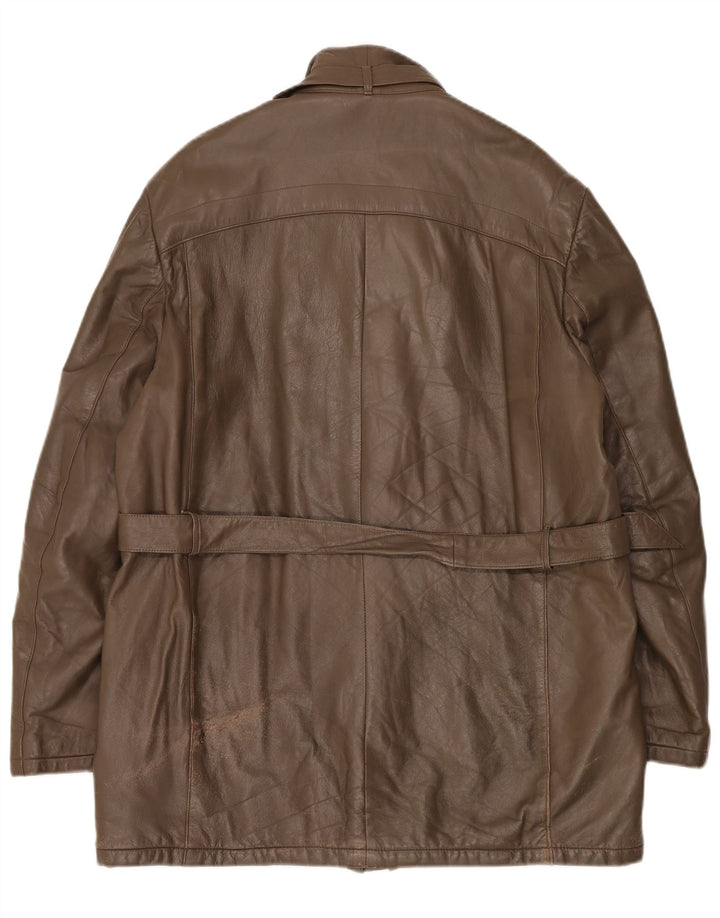 Vintage herre læderjakke IT 52 XL brunt læder