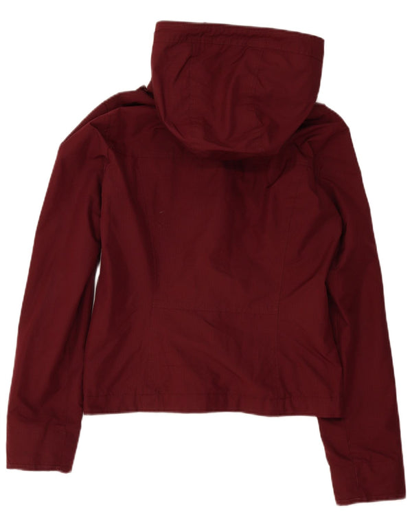 Hollister Dame Oversized Crop Windbreaker Jacket UK 10 Small Burgundy