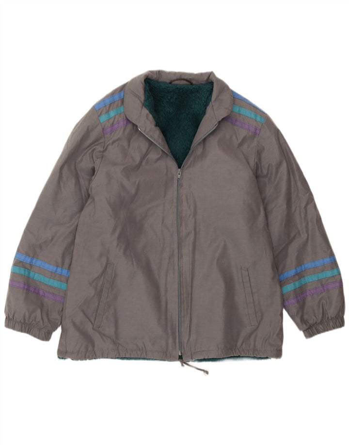 Vintage Herre Windbreaker Jacket UK 38 Medium Grå Stribet